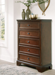 Trellington - Brown - Five Drawer Chest - JaxCo Furniture