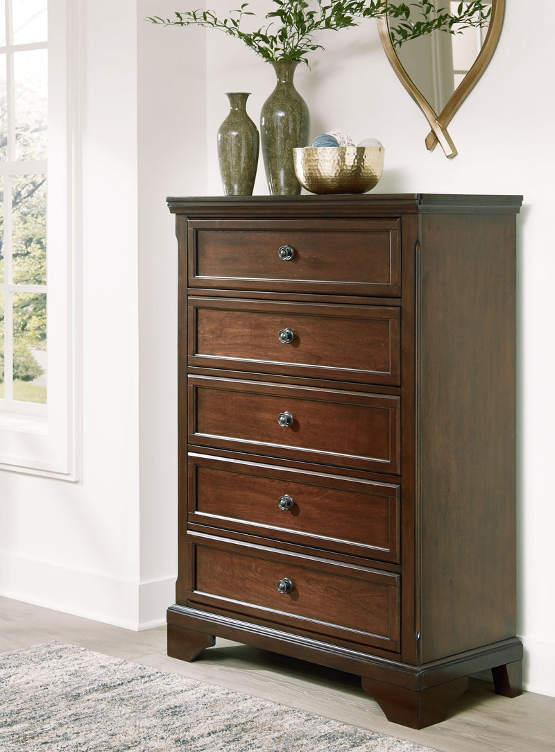 Trellington - Brown - Five Drawer Chest - JaxCo Furniture