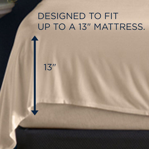 Linens - Tempur Rayon from Bamboo Sheet Set - Sandstone - JaxCo Furniture