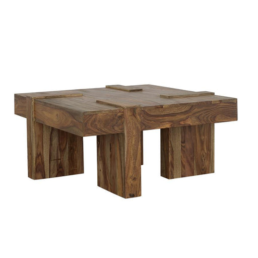 Samira - Square Solid Wood Coffee Table - Natural Sheesham - JaxCo Furniture