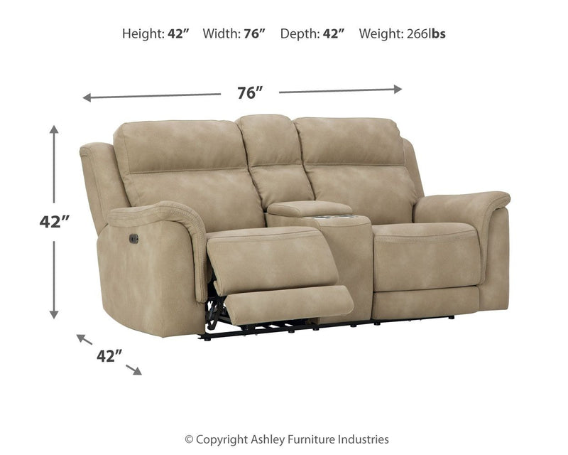 Next-Gen Durapella - Reclining Power Loveseat With Console - JaxCo Furniture