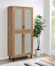 Teller - 4-Door Tall Shoe Storage Cabinet - Natural Oak - JaxCo Furniture