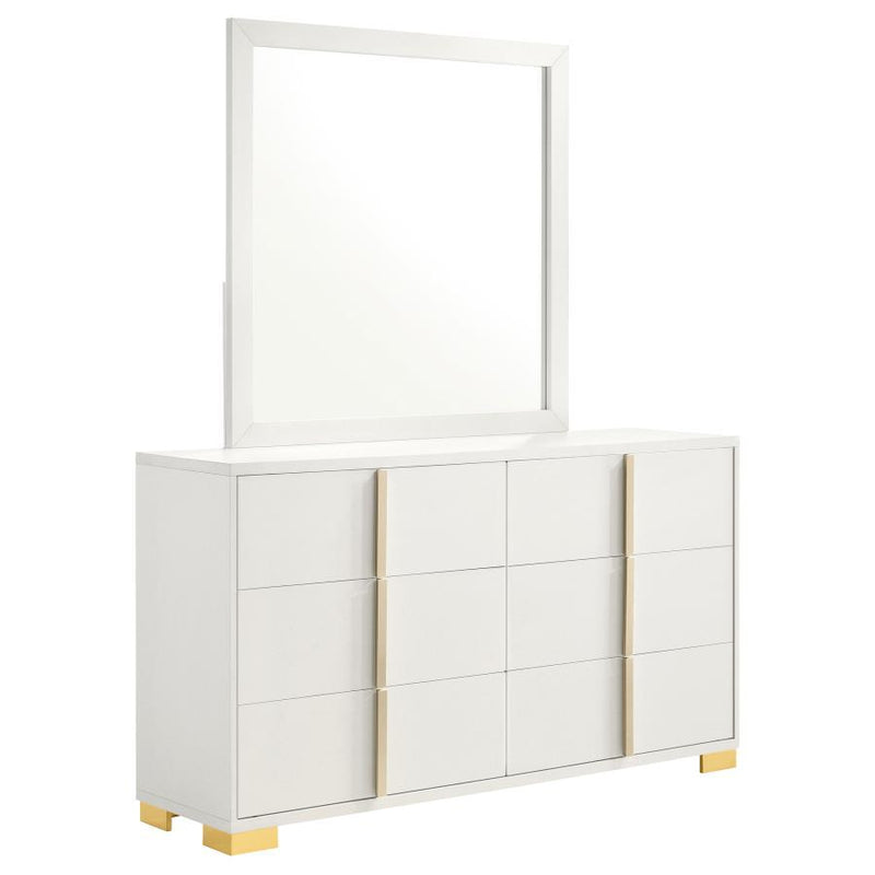 Marceline - 6-Drawer Dresser With Mirror - JaxCo Furniture