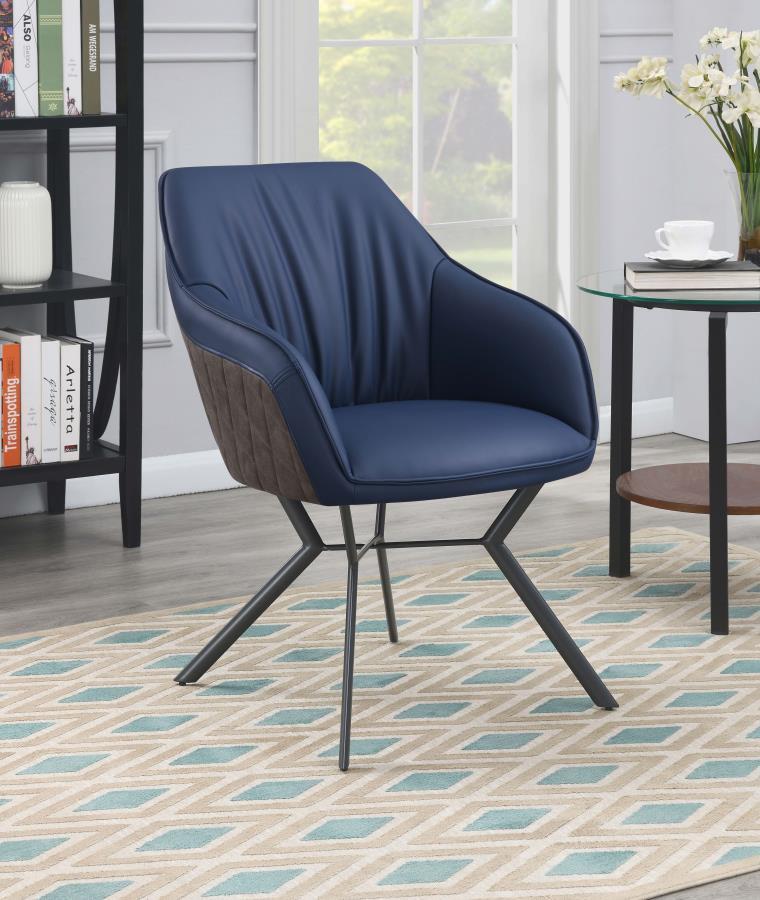Mayer - Upholstered Dining Arm Chair (Set of 2) - Blue - JaxCo Furniture