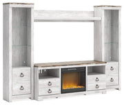Willowton - Entertainment Center With Fireplace Option - JaxCo Furniture
