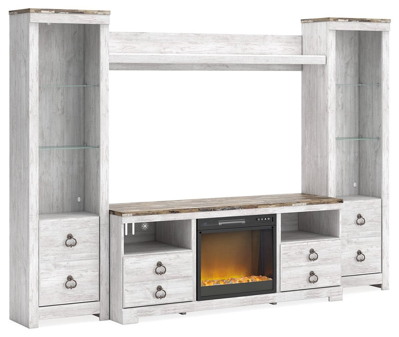 Willowton - Entertainment Center With Fireplace Option - JaxCo Furniture