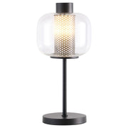 Ingrid - Glass Shade Bedside Table Lamp - Black - JaxCo Furniture