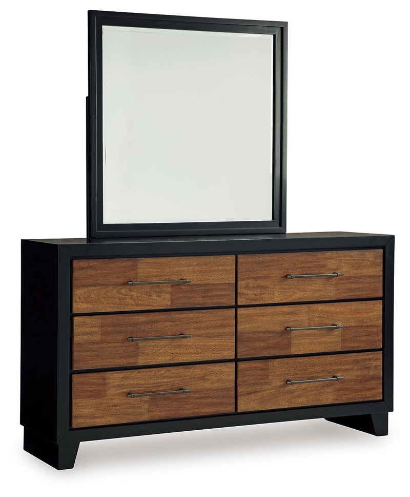 Kraeburn - Brown / Black - Dresser And Mirror - JaxCo Furniture