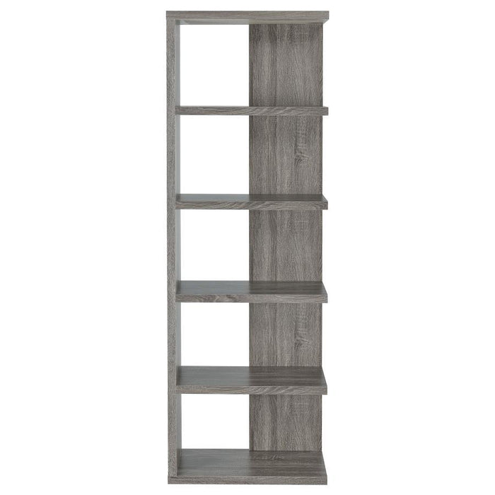 Harrison - 5-Shelf Bookshelf - Weathered Gray - JaxCo Furniture