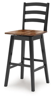 Wildenauer - Tall Swivel Barstool (Set of 2) - Brown / Black - JaxCo Furniture