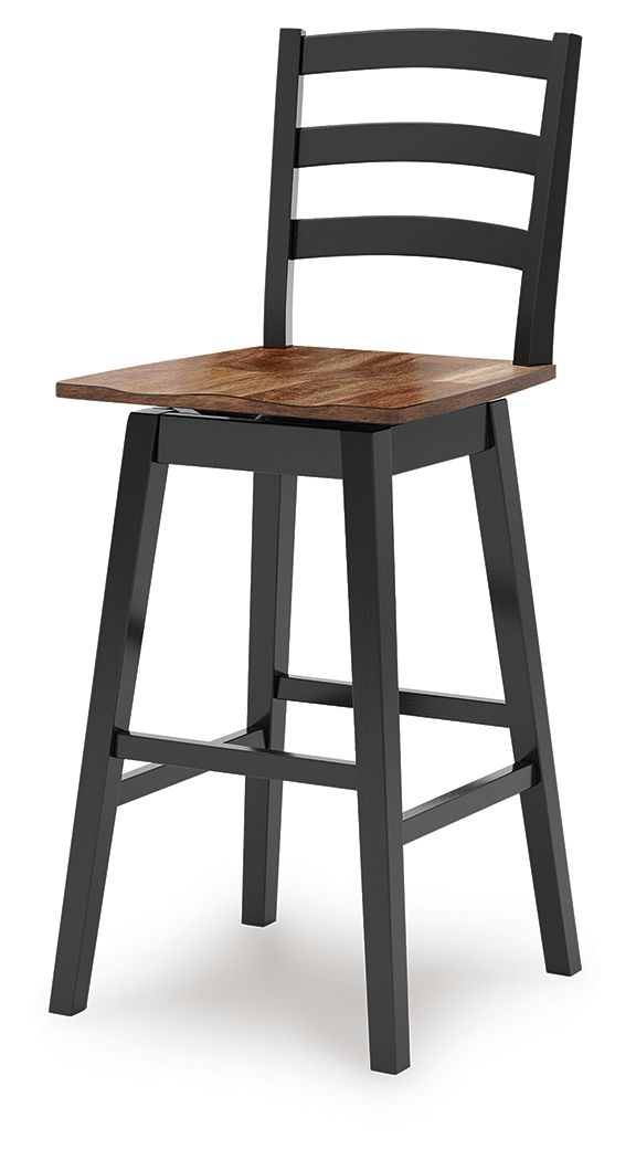 Wildenauer - Tall Swivel Barstool (Set of 2) - Brown / Black - JaxCo Furniture