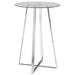 Zanella - Round Glass Top Bistro Bar Table - Chrome - JaxCo Furniture