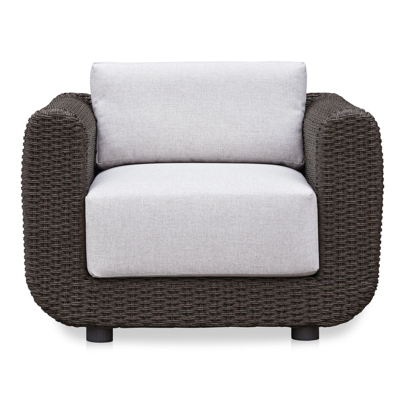 Soma - Outdoor Accent Chair - Dark Brown / White - JaxCo Furniture