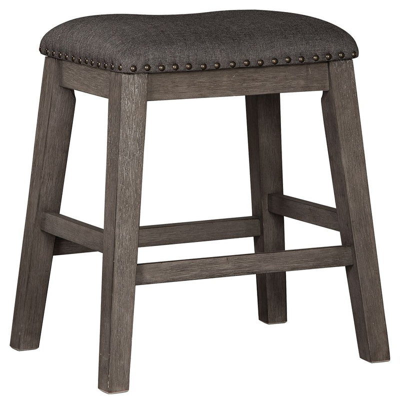 Caitbrook - Gray - Upholstered Stool (Set of 2) - JaxCo Furniture
