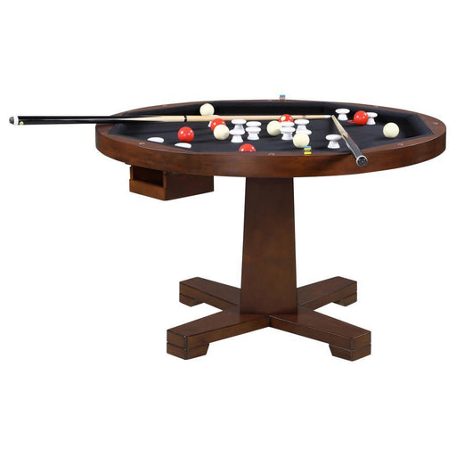 Marietta - Round Dining And Billiard Poker Game Table - Tobacco - JaxCo Furniture