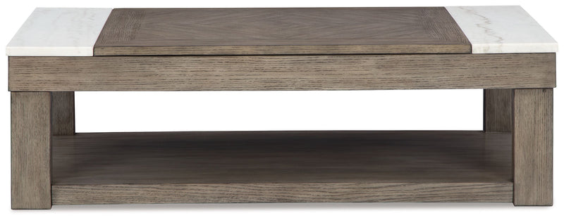 Loyaska - Grayish Brown / White - Lift Top Cocktail Table - JaxCo Furniture