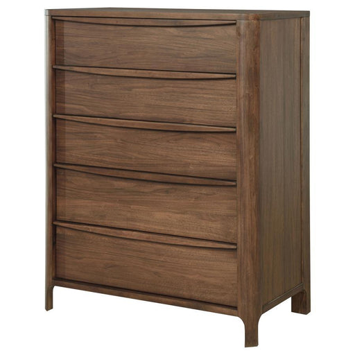 Maderia - 5-Drawer Chest Of Drawers - Walnut - JaxCo Furniture