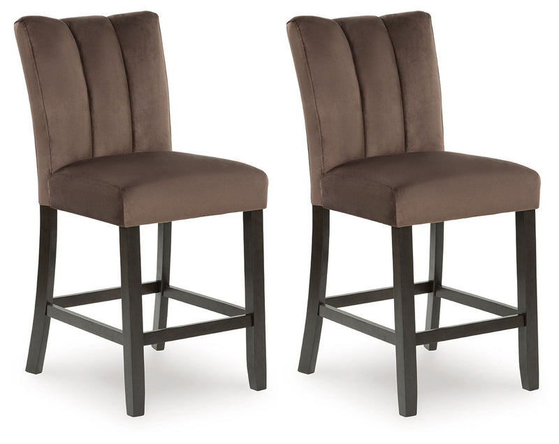 Jeshina - Mocha - Upholstered Barstool (Set of 2) - JaxCo Furniture