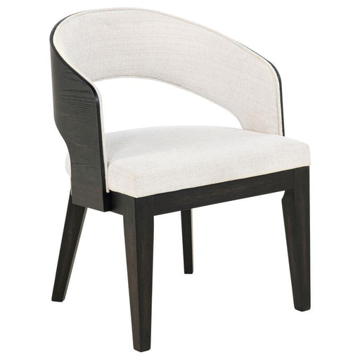 Leandro - Upholstered Dining Arm Chair (Set of 2) - Burnished Black / Cream - JaxCo Furniture