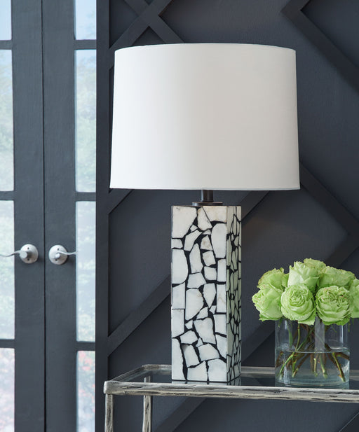 Macaria - White / Black - Marble Table Lamp - JaxCo Furniture
