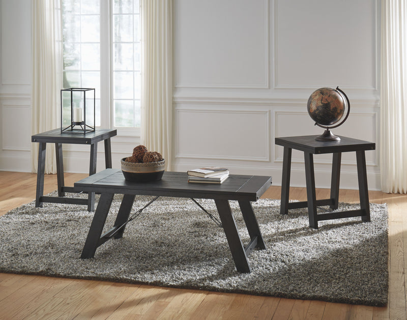 Noorbrook - Black / Pewter - Occasional Table Set (Set of 3) - JaxCo Furniture