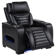 Zuma - Faux Leather Upholstered Dual Power LED Recliner - Black - JaxCo Furniture