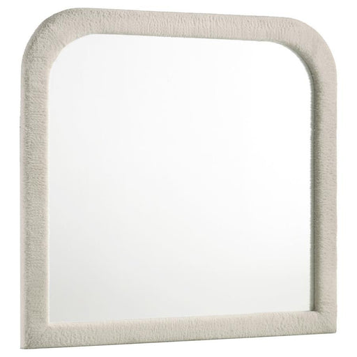 Sonya - Upholstered Bedroom Dresser Mirror - Ivory - JaxCo Furniture