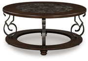 Frallyn - Dark Brown - Round Cocktail Table - JaxCo Furniture