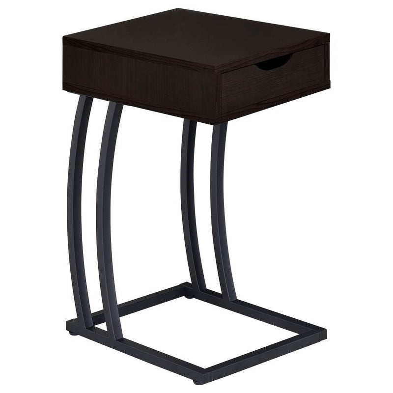 Troy - 1-Drawer C-Shaped Side Table Power Outlet - JaxCo Furniture