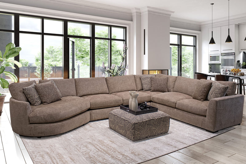 The Bump - 4 Piece Modular Sectional - Alistair Fossil - JaxCo Furniture