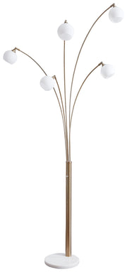 Taliya - Champagne / White - Metal Arc Lamp - JaxCo Furniture