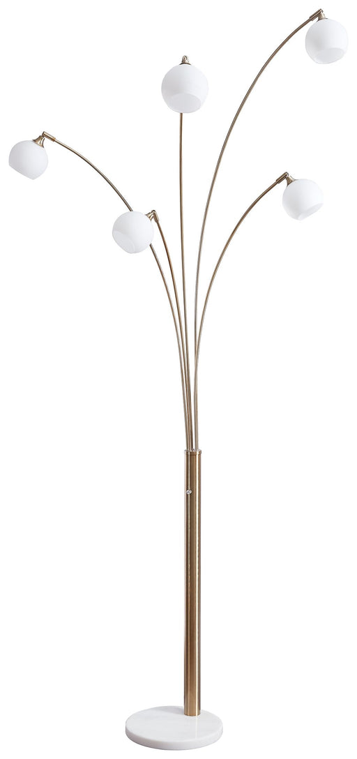 Taliya - Champagne / White - Metal Arc Lamp - JaxCo Furniture