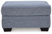 Carissa Manor - Denim - Ottoman - JaxCo Furniture