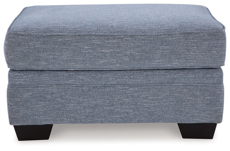 Carissa Manor - Denim - Ottoman - JaxCo Furniture