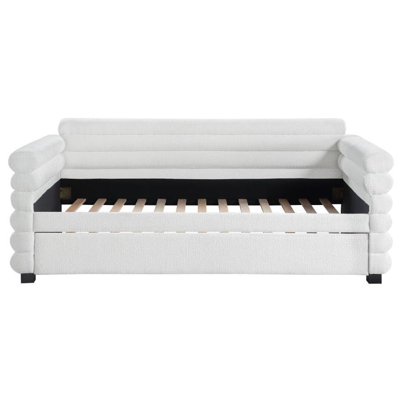 Patricia - Boucle Upholstered Day Bed With Trundle - JaxCo Furniture