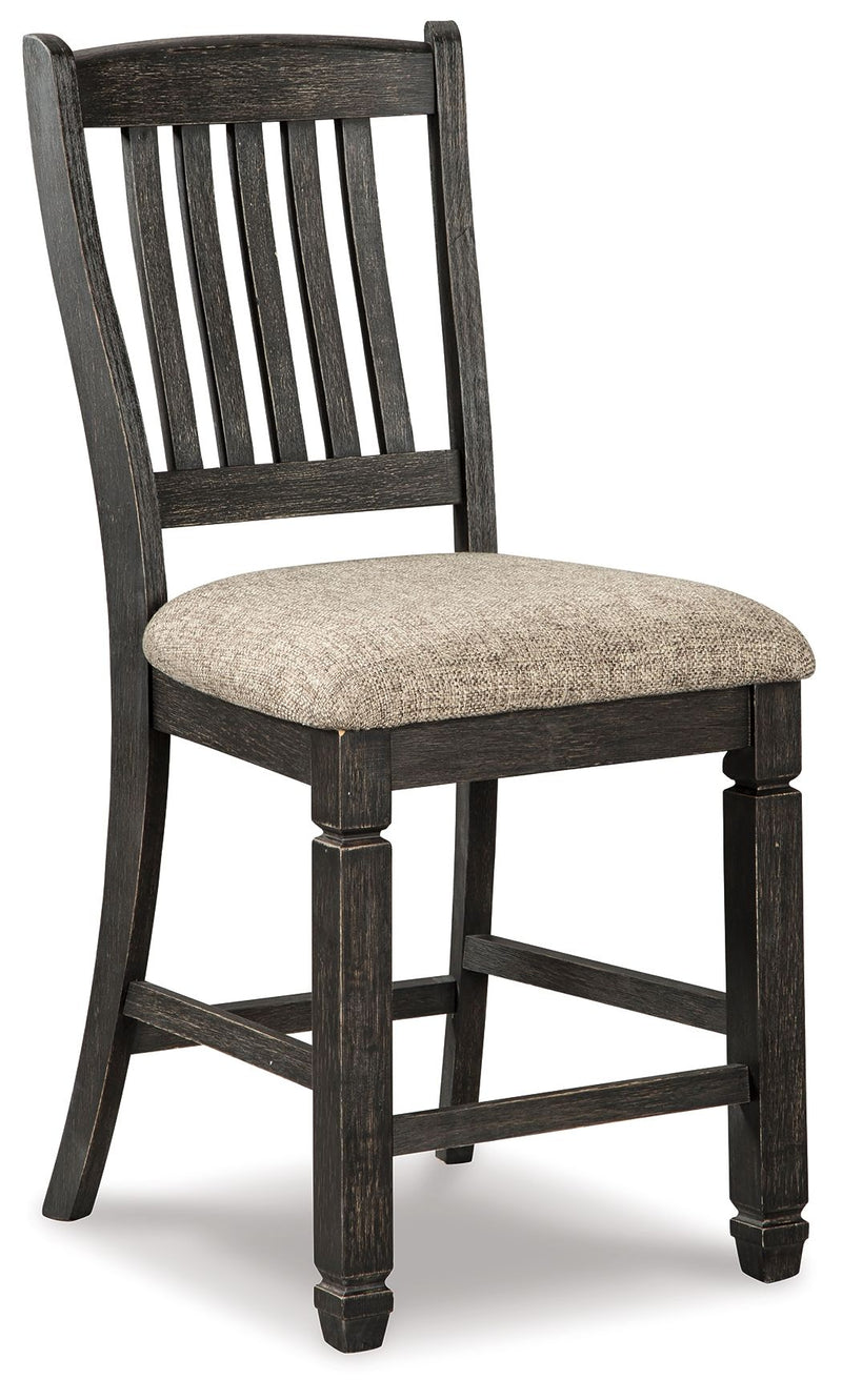 Tyler - Black / Grayish Brown - Upholstered Barstool (Set of 2) - JaxCo Furniture