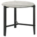 Tandi - Round Faux Marble Side End Table - White And Black - JaxCo Furniture