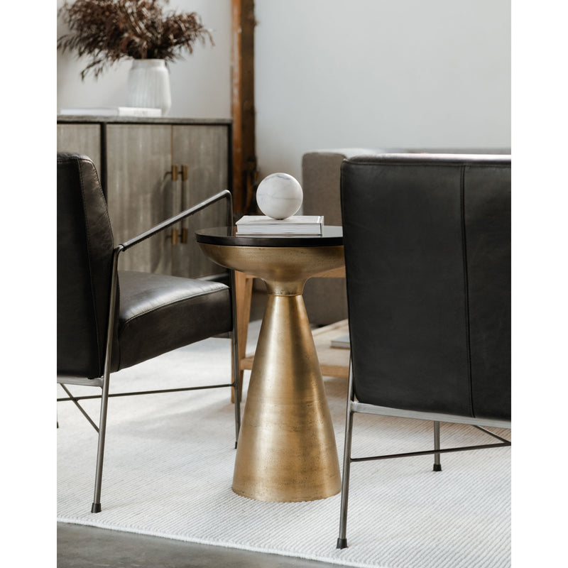 Font - Side Table - Brass - JaxCo Furniture
