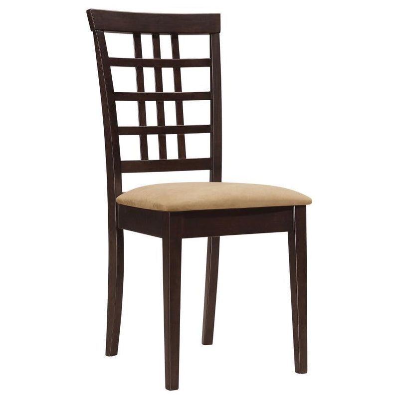 Kelso - Lattice Back Dining Side Chair (Set of 2) - Cappuccino - JaxCo Furniture