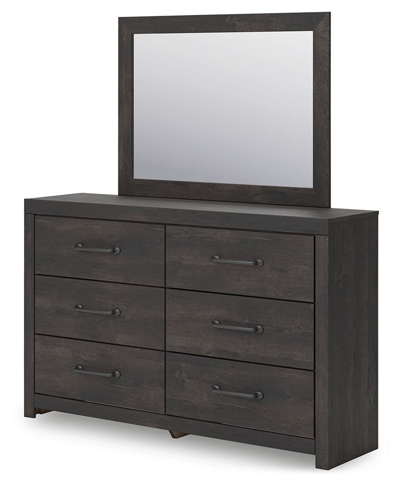 Hollivern - Dark Gray - Dresser And Mirror - JaxCo Furniture