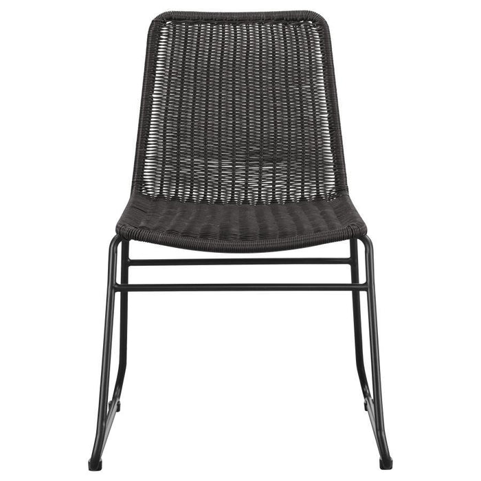 Dacy - Faux Rattan Metal Dining Side Chair (Set of 2) - Brown - JaxCo Furniture