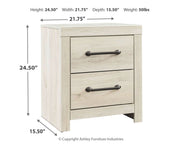 Cambeck - Whitewash - Two Drawer Night Stand - JaxCo Furniture