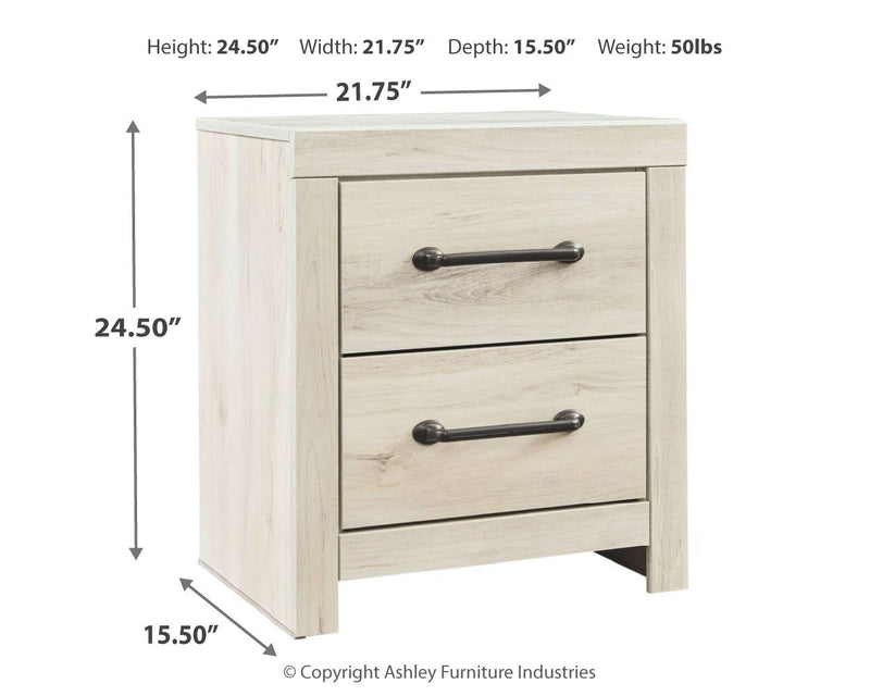 Cambeck - Whitewash - Two Drawer Night Stand - JaxCo Furniture