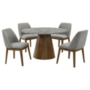 Franklin - 5 Piece Round Dining Table Set - Gray And Dark Oak - JaxCo Furniture