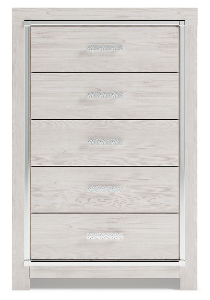 Altyra - White - Five Drawer Chest - JaxCo Furniture