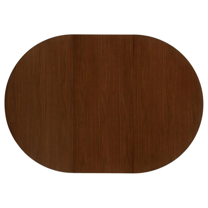 Jedda - 5 Piece Oval Dining Table Set - Dark Walnut - JaxCo Furniture