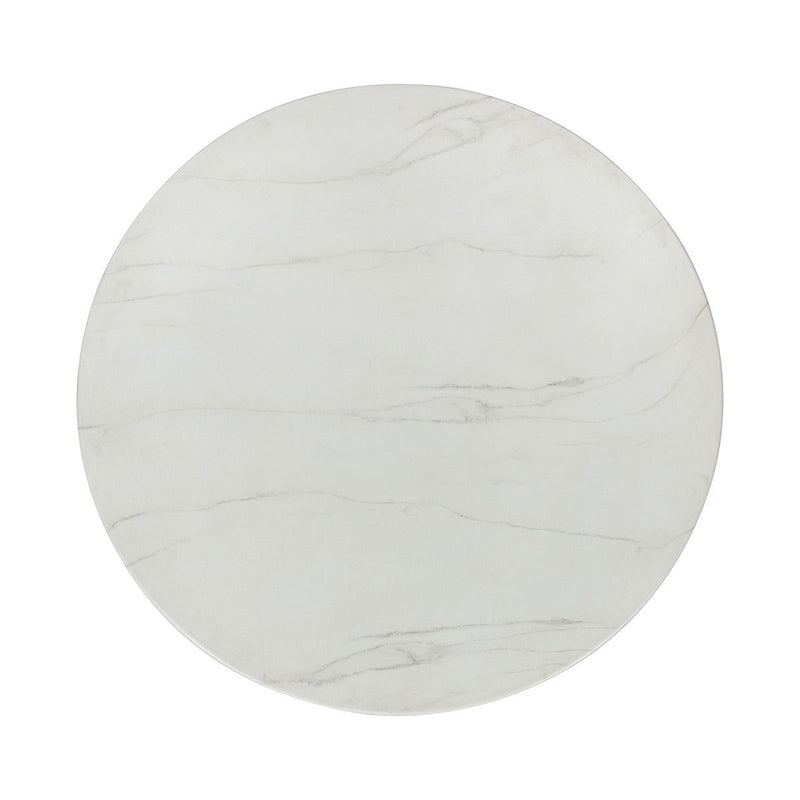 Caspia - 47" Outdoor Round Dining Table - White / Dark Gray - JaxCo Furniture