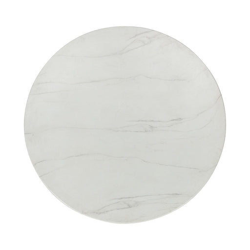 Caspia - 47" Outdoor Round Dining Table - White / Dark Gray - JaxCo Furniture