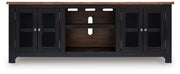 Wildenauer - Brown / Black - XL TV Stand With Fireplace Option - JaxCo Furniture