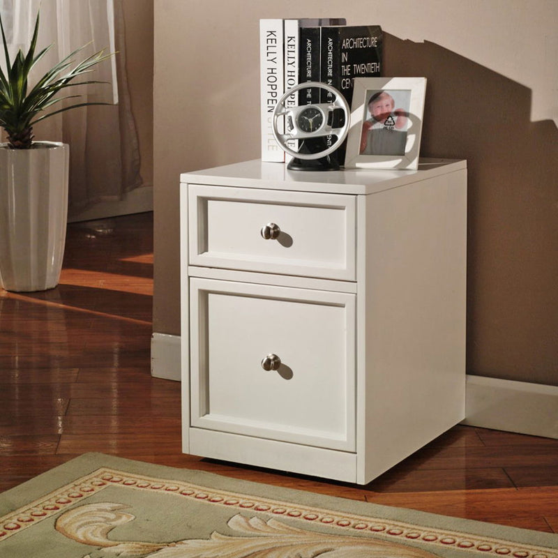 Boca - Rolling File Cabinet - Cottage White - JaxCo Furniture